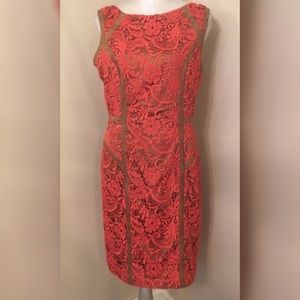 Jessica Simpson Lace & Faux Suede hick neck sleeveless mini Dress